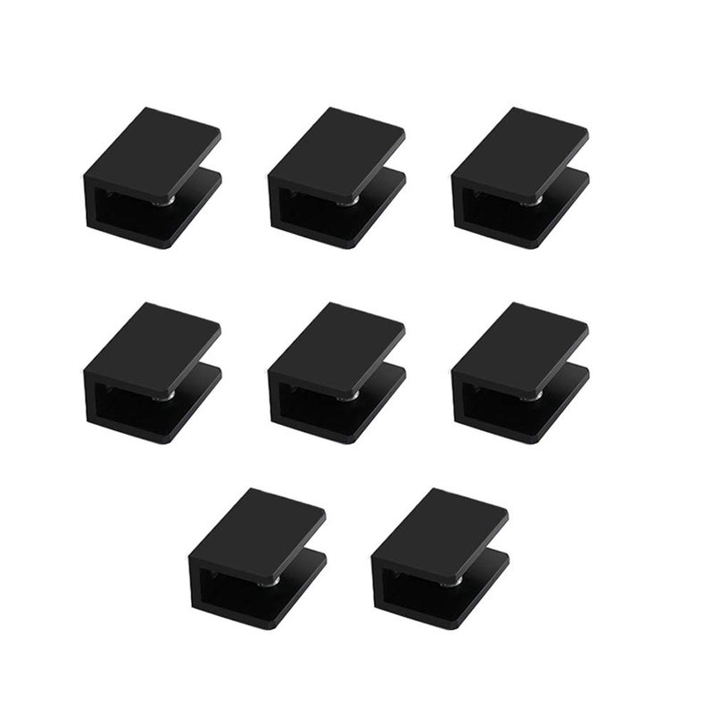 WEKBOSS Kyien Pack of 8 Aluminum Alloy Square Glass Shelf Clamp Clip Holder Support Bracket (B: Suitable for 5-8 mm Thick Glass) - Image 1
